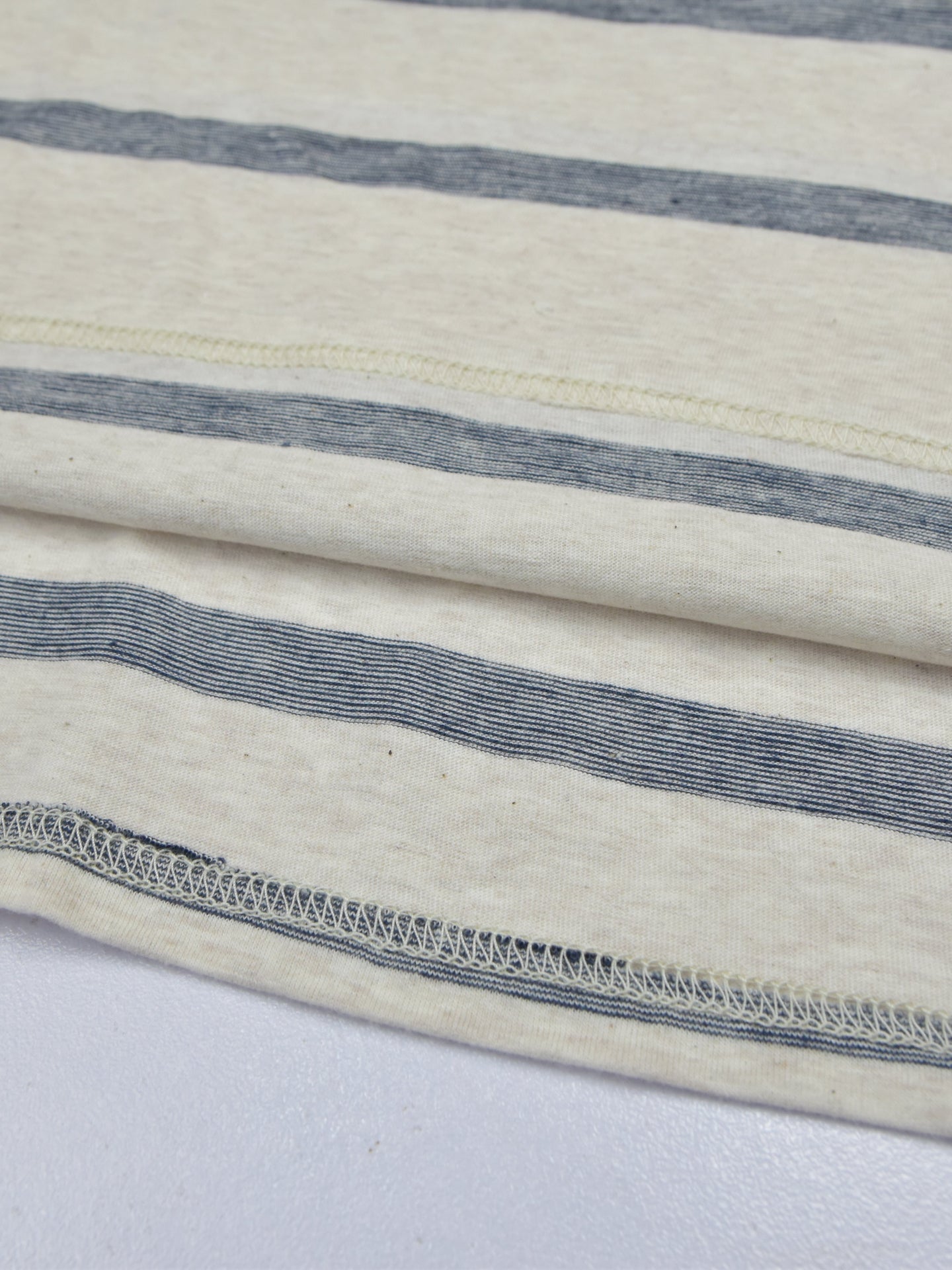 Maxx Crew Neck Long Sleeve Single Jersey Tee Shirt For Kids-Off White Melange With Stripes-SP213/RT2118