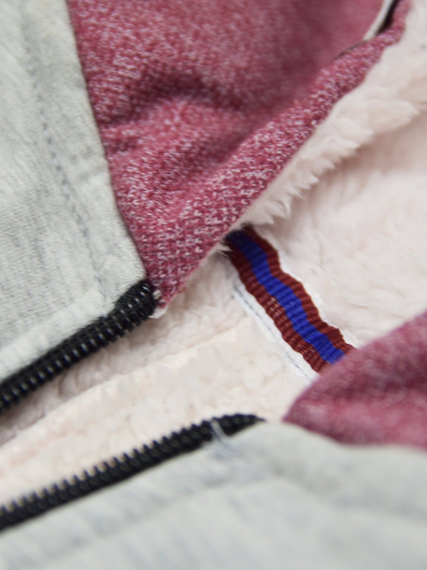 Mango Stylish Inner Fur Zipper Hoodie For Kids-Grey & Light Burgundy Melange-BE148/BR959