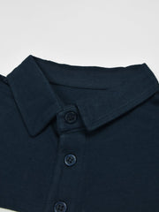 NXT Summer Polo Shirt For Men-Dark Navy With White & Brown Stripe-SP1445/RT2332