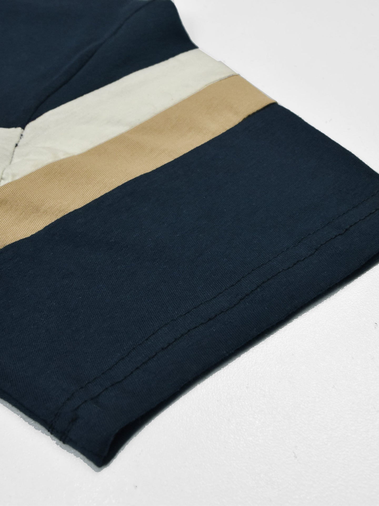 NXT Summer Polo Shirt For Men-Dark Navy With White & Brown Stripe-SP1445/RT2332