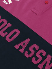 U.S.P.A Polo Shirt For Men-Magenta & Dark Navy-RT33