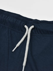 Summer Single Jersey Slim Fit Trouser For Men-Navy With Smoke White Pannel-SP121