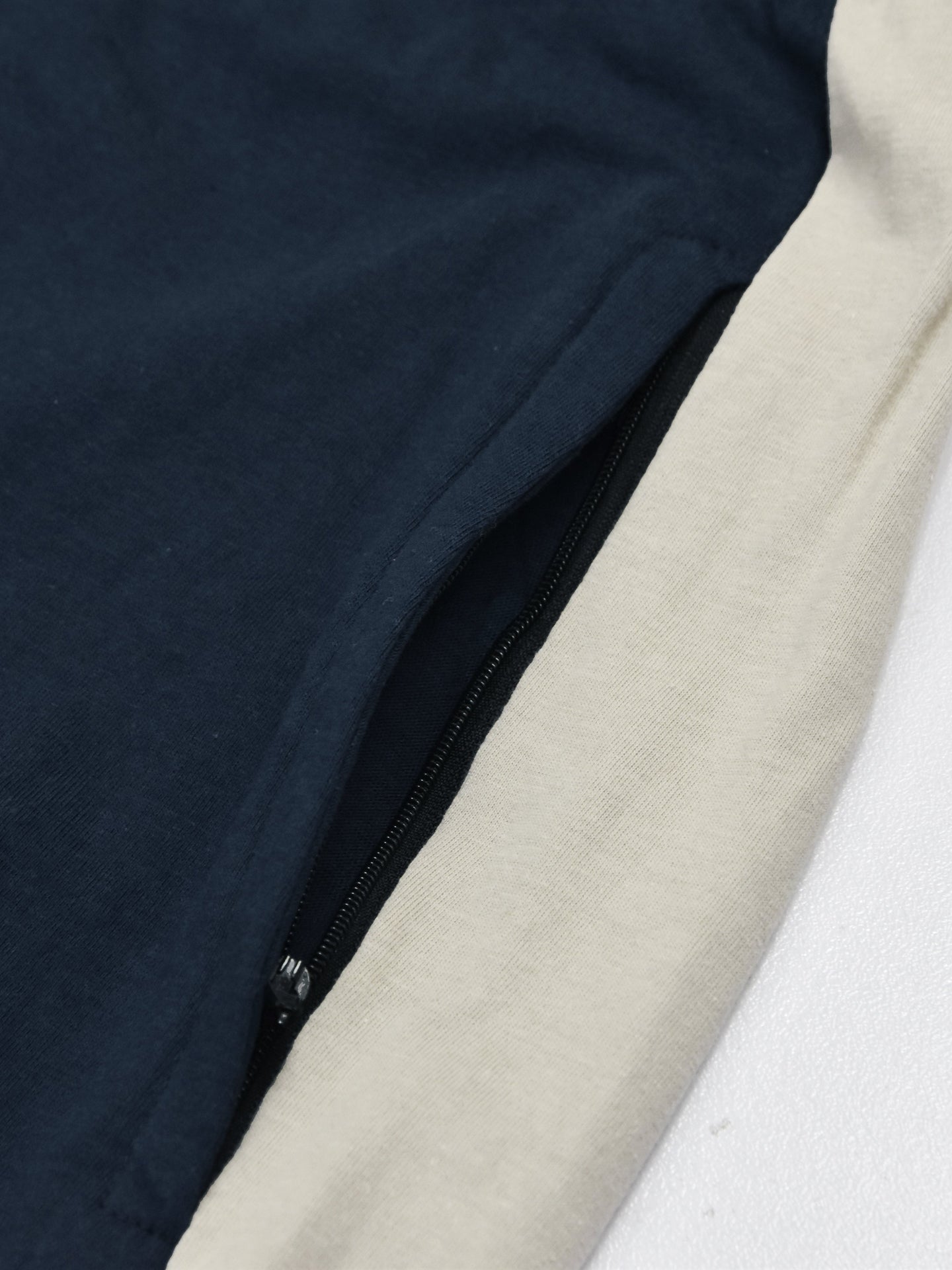 Summer Single Jersey Slim Fit Trouser For Men-Navy With Skin Pannel-SP122