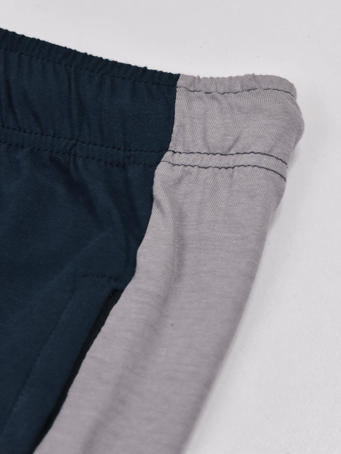 Summer Single Jersey Slim Fit Trouser For Men-Navy With Light Grey Pannel-RT106