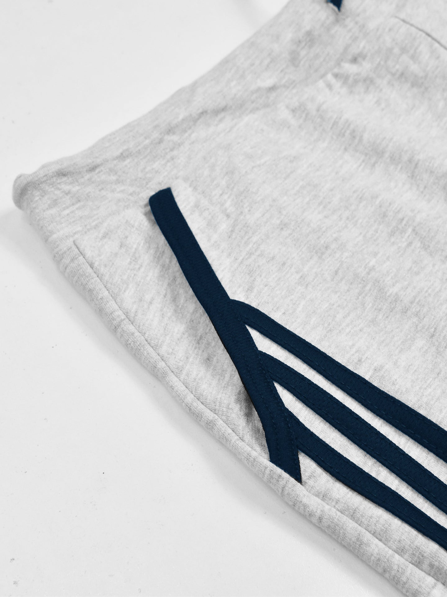 Summer Jersey Terry Slim Fit Short For Kids-Grey Melange with Navy Stripes-RT2474