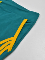 Summer Jersey Terry Slim Fit Bermuda Short For Men-Dark Cyan with Stripes-SP1769/RT2430