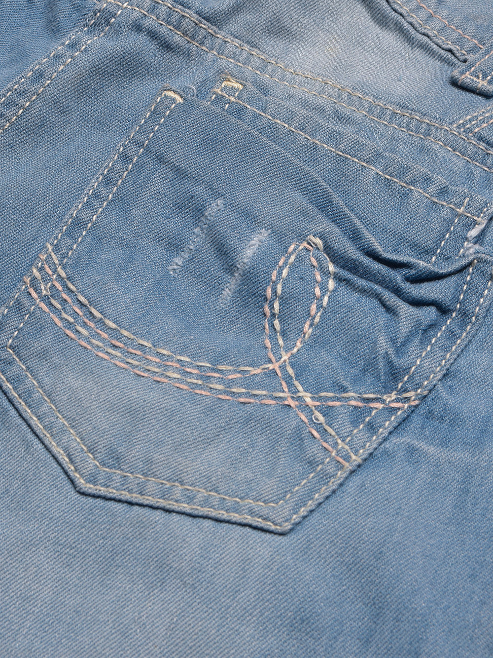 F&F Grinding Jeans For Ladies-Light Blue Faded-BE1338/BR13580