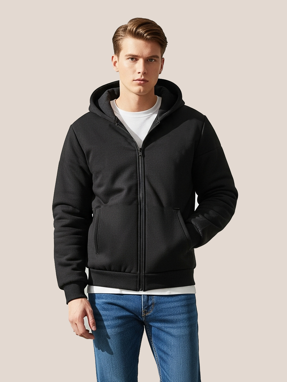 Payper Zipper Winter Jacket For Men-Black-PH01
