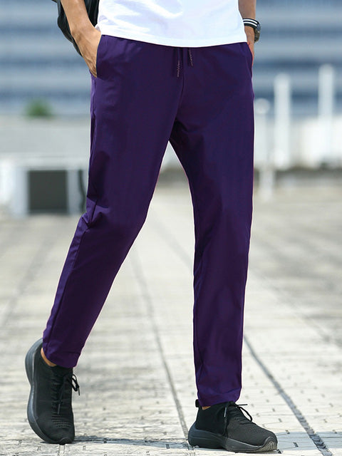 Louis Vicaci Slim Fit Active Wear Trouser Pent For Men-Purple-BR664