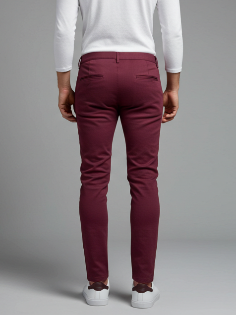 Louis Vicaci Interlock Stretchy Slim Fit Pent For Men-Magenta-BR455