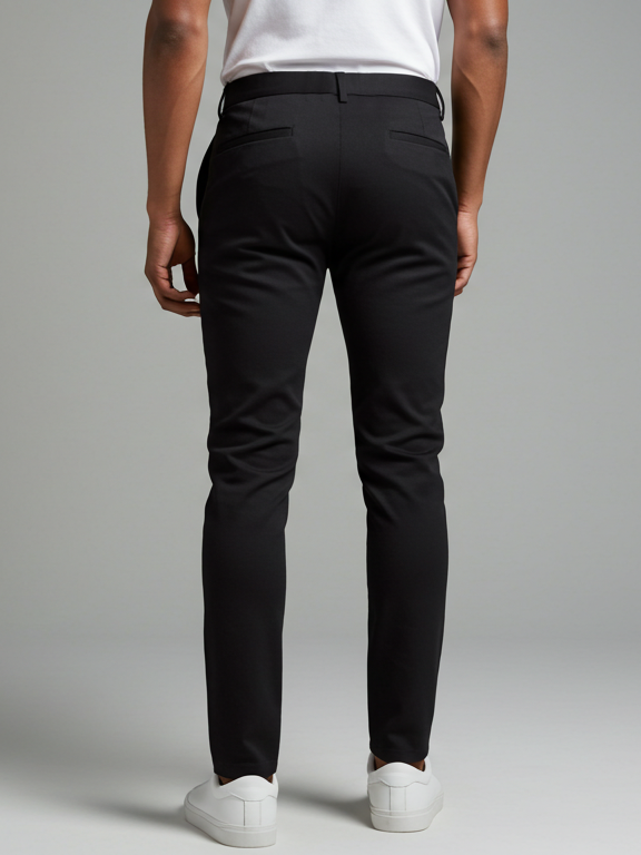 Louis Vicaci Interlock Stretchy Slim Fit Pent For Men-Black-SP1848/RT2454