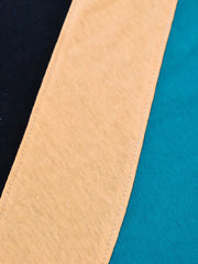 Champion Single Jersey Polo Shirt For Kids-Black with Peach & Dark Cyan Blue Panels-SP1687