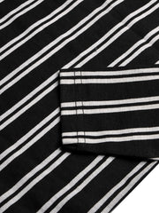 LV Crew Neck Long Sleeve Thermal Tee Shirt For Kids-Black & White Lining-BE974/BR13221