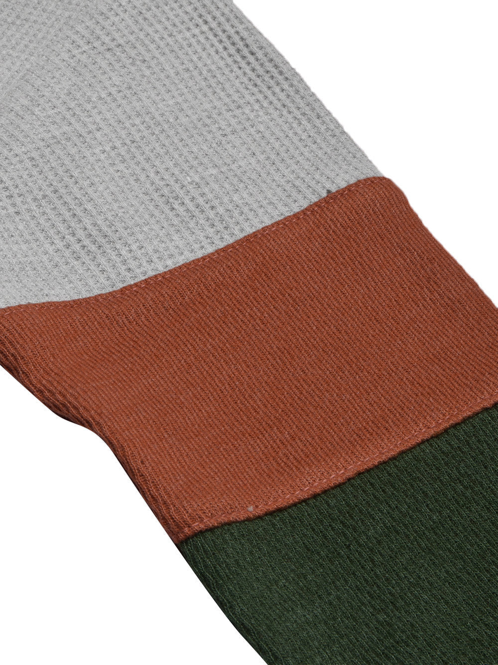 LV Crew Neck Long Sleeve Thermal Tee Shirt For Kids-Grey with Orange & Green-BE973/BR13220