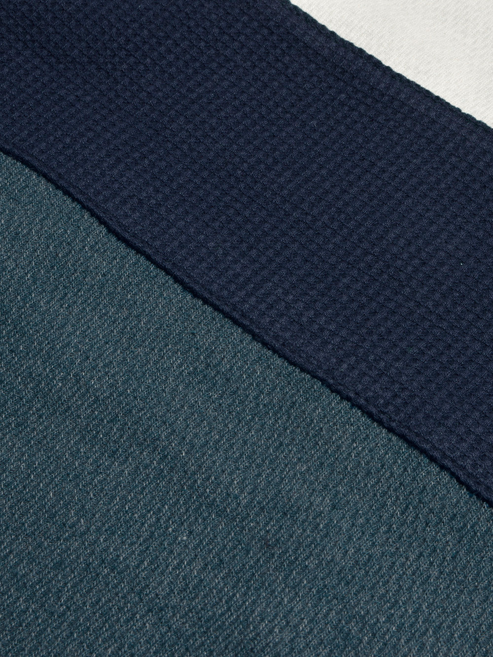 LV Crew Neck Long Sleeve Thermal Tee Shirt For Kids-Off White with Navy & Zinc-BE972/BR13219