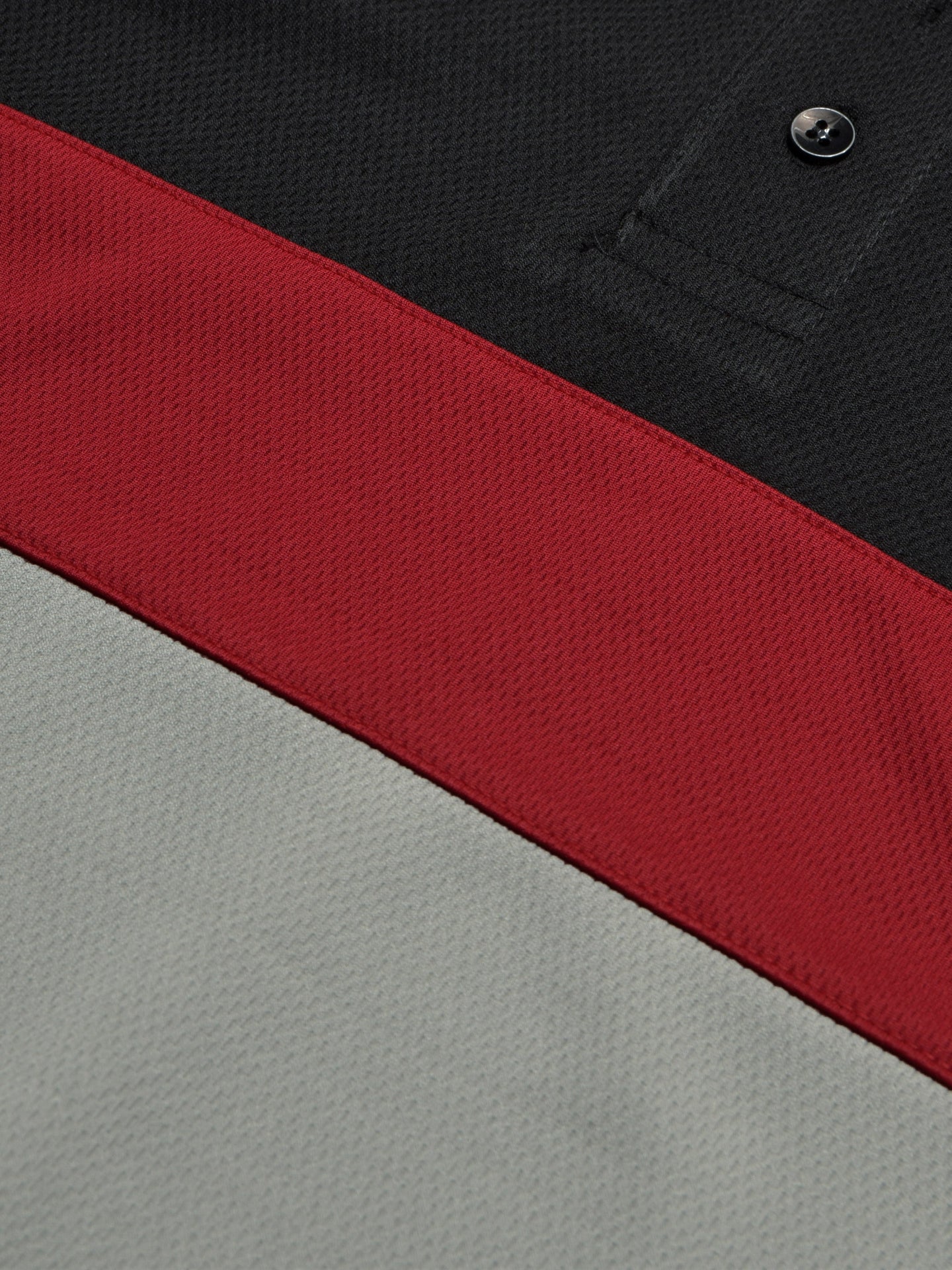 LV Summer Dry Fit Polo Shirt For Men-Black with Grey & Red Panels-BE1345/BR13587