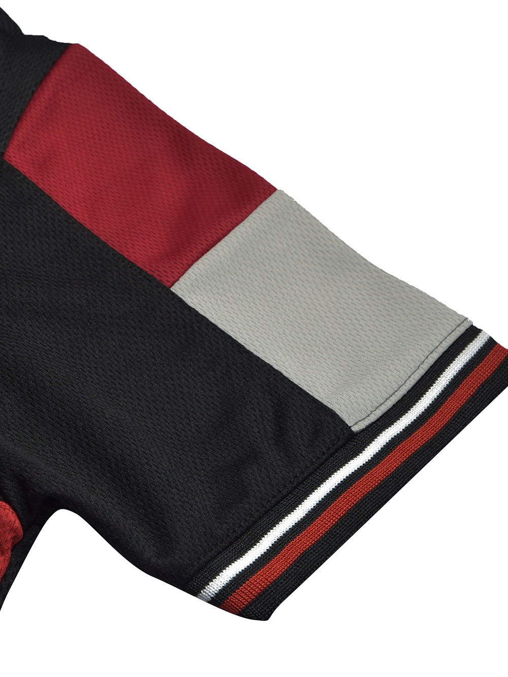 LV Summer Dry Fit Polo Shirt For Men-Black with Grey & Red Panels-BE1345/BR13587