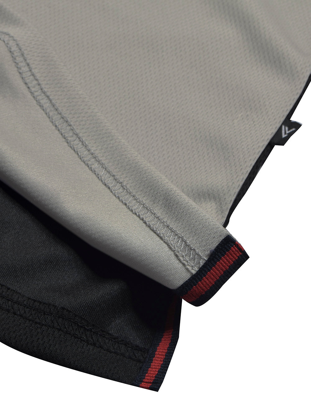 LV Summer Dry Fit Polo Shirt For Men-Black with Grey & Red Panels-BE1345/BR13587