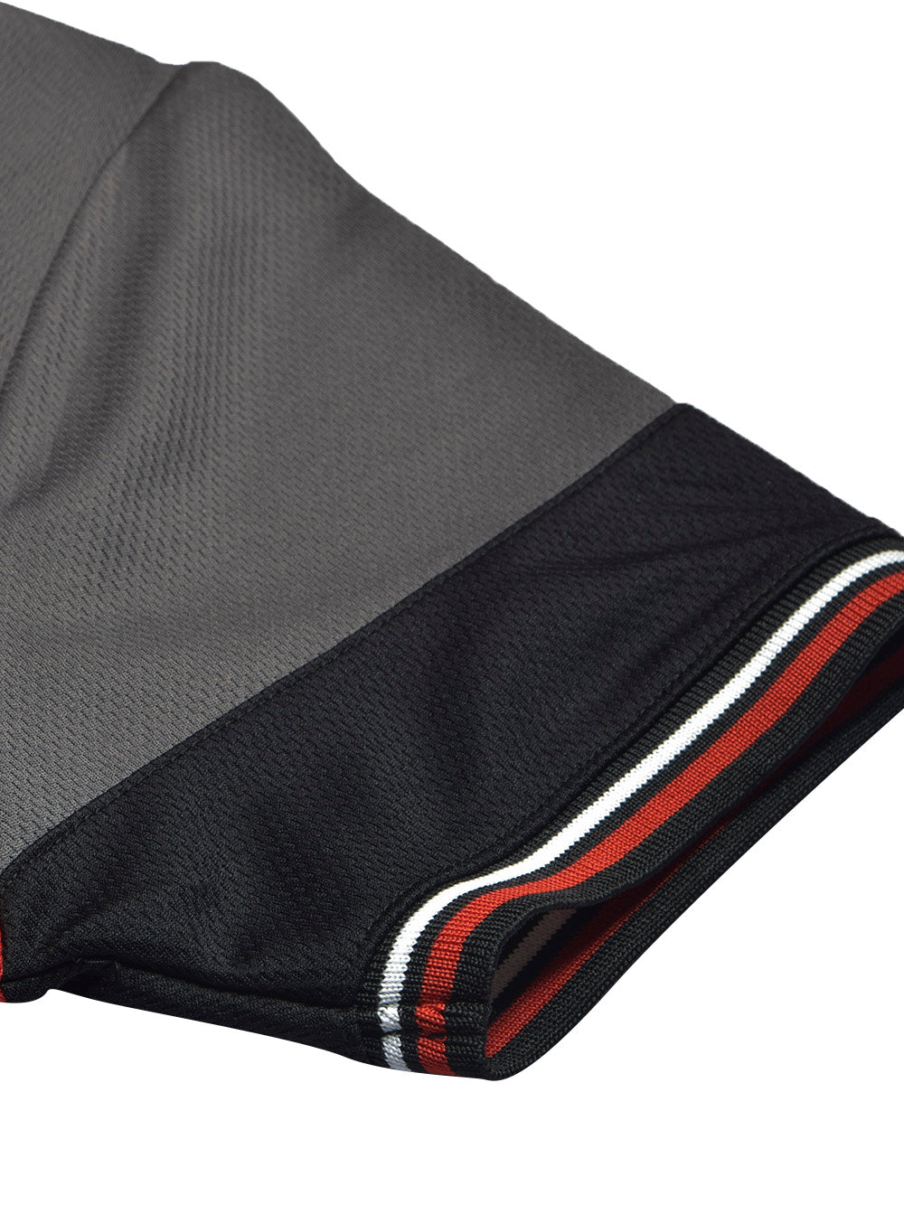 LV Summer Dry Fit Polo Shirt For Men-Black with Red & Grey Panels-BE1343/BR13585