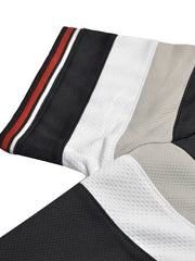 LV Summer Dry Fit Polo Shirt For Men-Black with Grey & White Panels-BE1346/BR13588