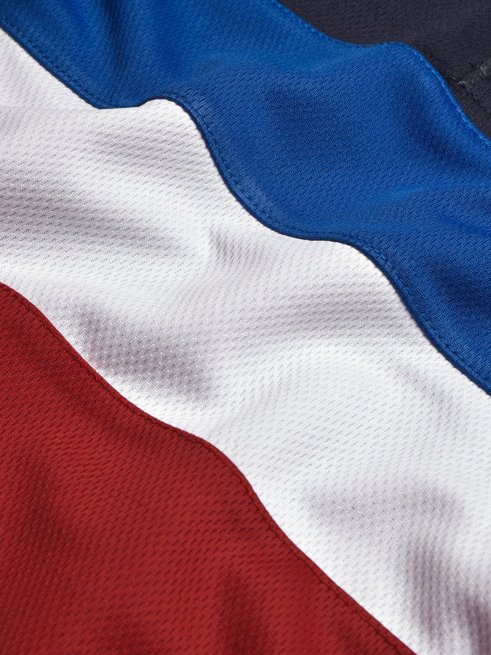 LV Summer Dry Fit Polo Shirt For Men-Dark Navy with Red & White, Blue Panels-BE1311/BR13556