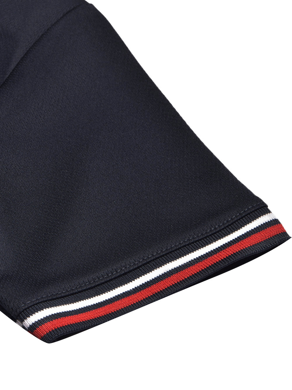 LV Summer Dry Fit Polo Shirt For Men-Dark Navy with Red & White, Blue Panels-BE1311/BR13556