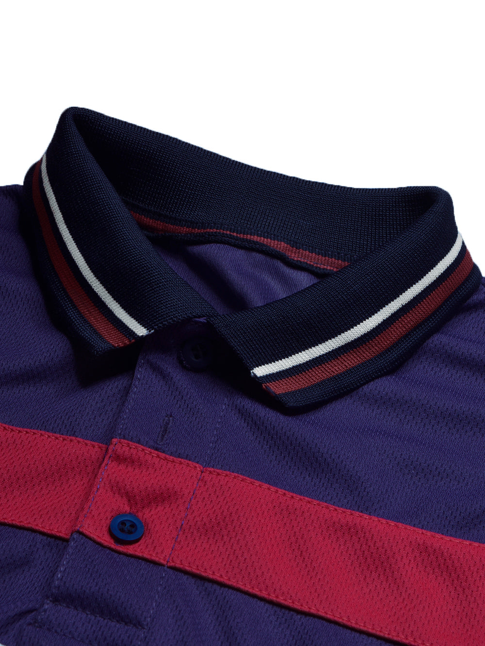 LV Summer Dry Fit Polo Shirt For Men-Dark Purple with Stripe-BE1587/BR13805