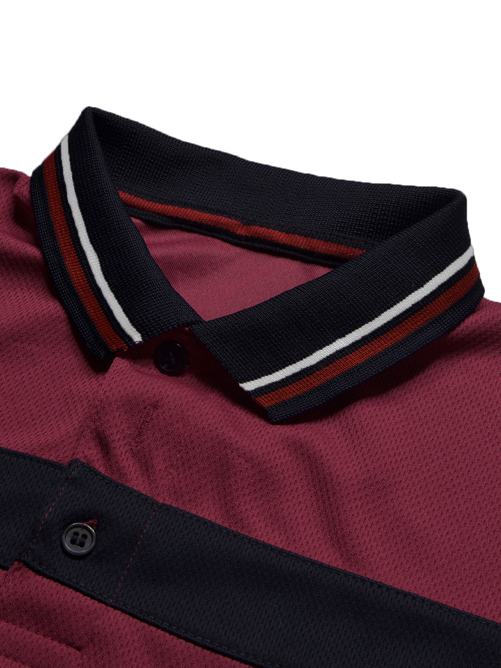 LV Summer Dry Fit Polo Shirt For Men-Light Maroon with Stripe-BE1502/BR13746