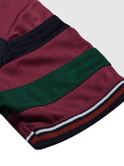 LV Summer Dry Fit Polo Shirt For Men-Light Maroon with Stripe-BE1502/BR13746