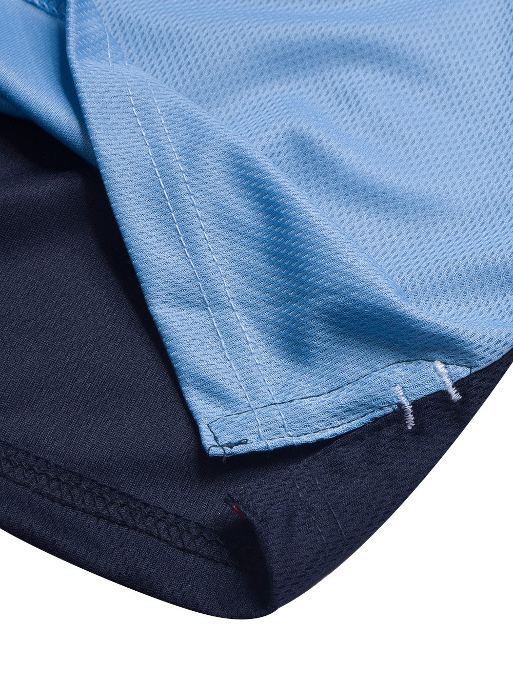 LV Summer Dry Fit Polo Shirt For Men-Navy with Sky & White Stripe-BE1697/BR13912