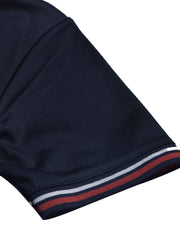 LV Summer Dry Fit Polo Shirt For Men-Navy with White & Blue Panels-BE1742/BR13923