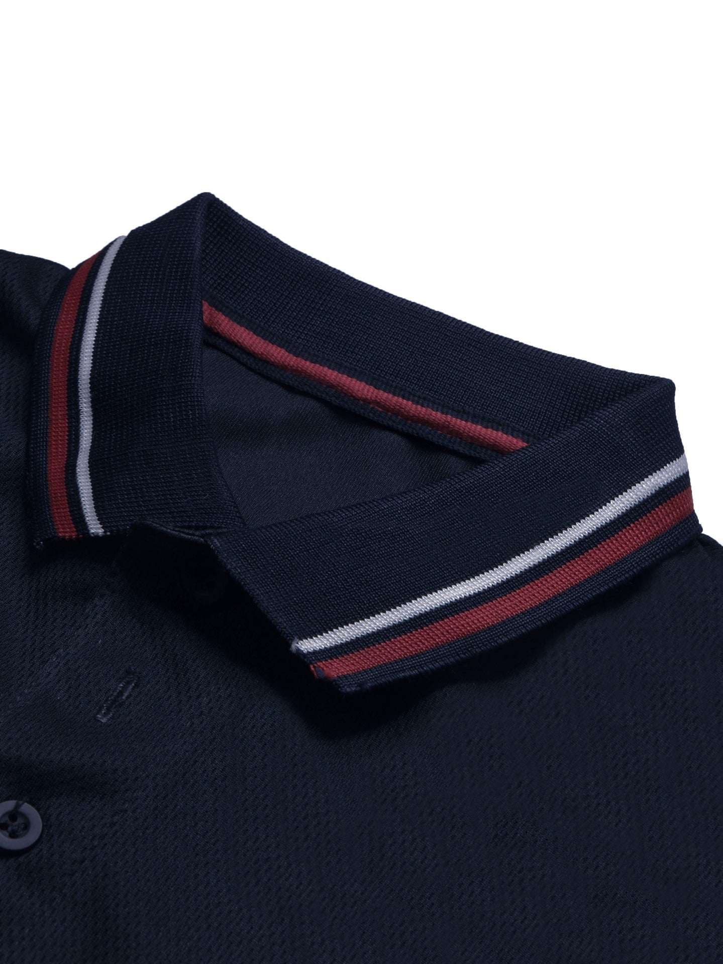 LV Summer Dry Fit Polo Shirt For Men-Navy with White & Orange Panels-BE1741/BR13922