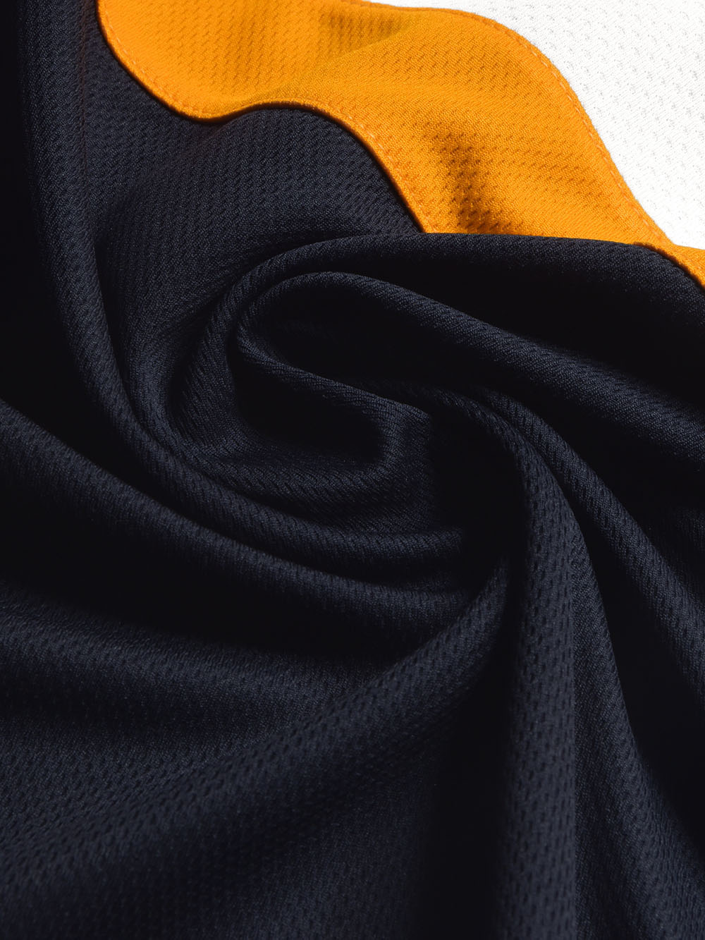 LV Summer Dry Fit Polo Shirt For Men-Navy with White & Orange Panels-BE1741/BR13922