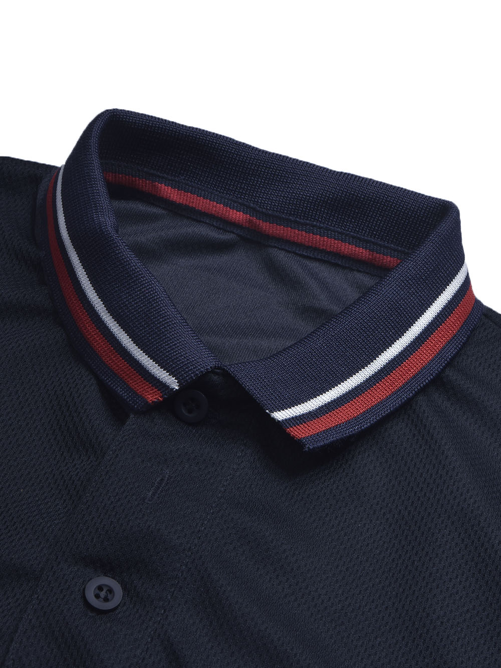 LV Summer Dry Fit Polo Shirt For Men-Navy with White & Pink Panels-BE1708/BR13917