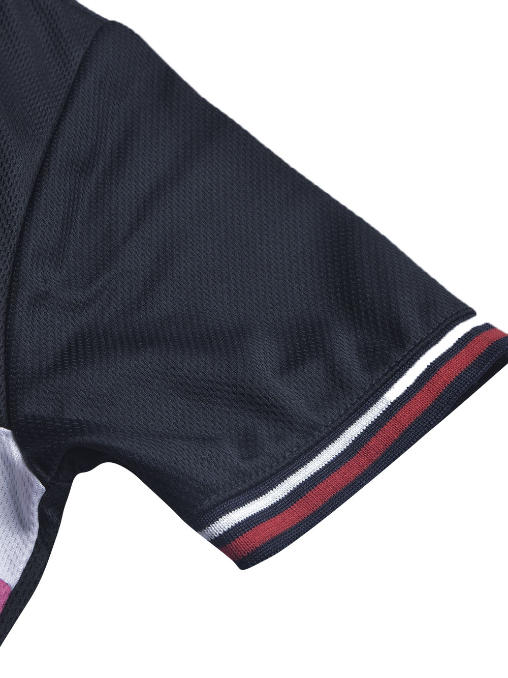 LV Summer Dry Fit Polo Shirt For Men-Navy with White & Pink Panels-BE1708/BR13917