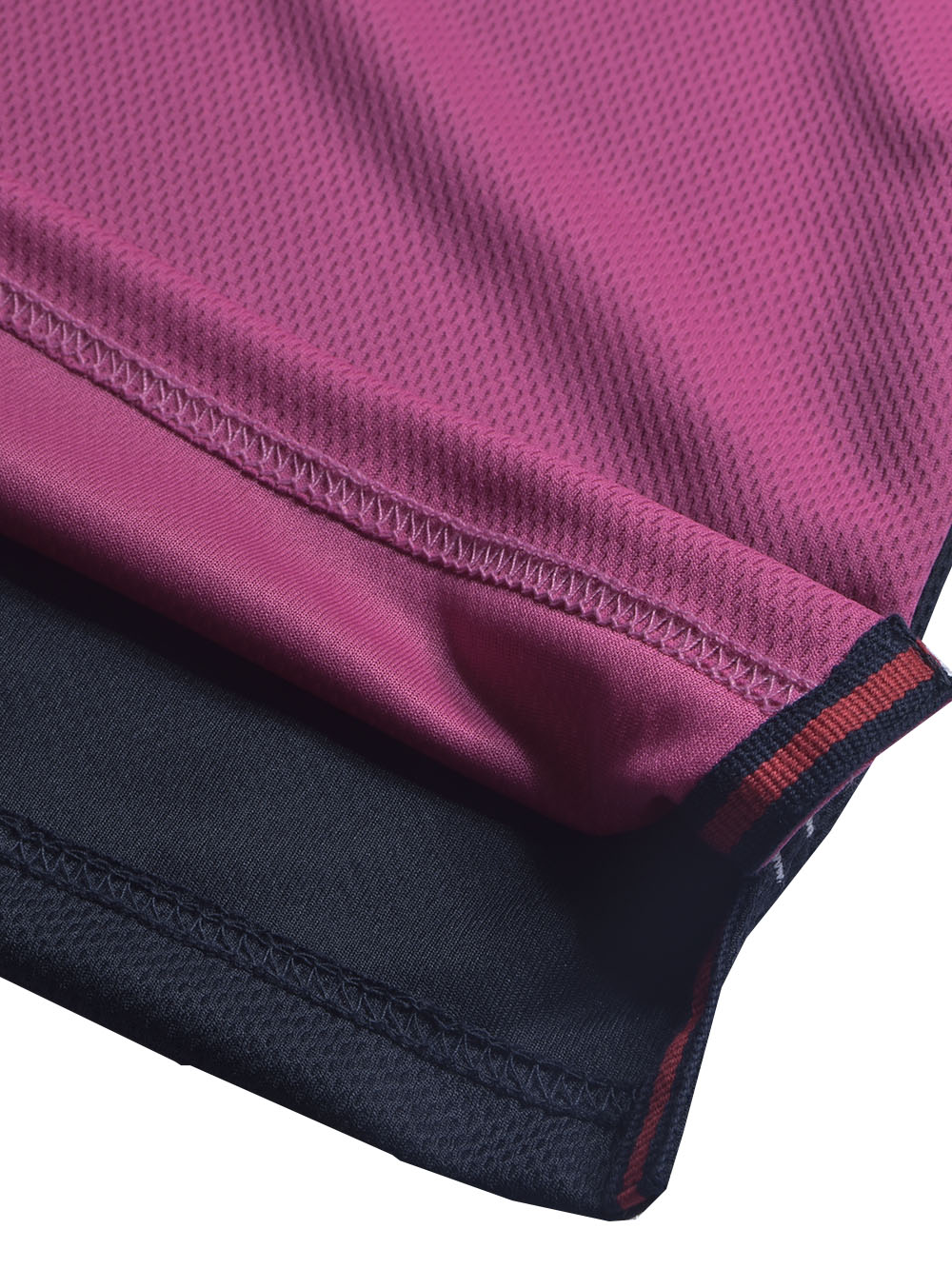 LV Summer Dry Fit Polo Shirt For Men-Navy with White & Pink Panels-BE1708/BR13917