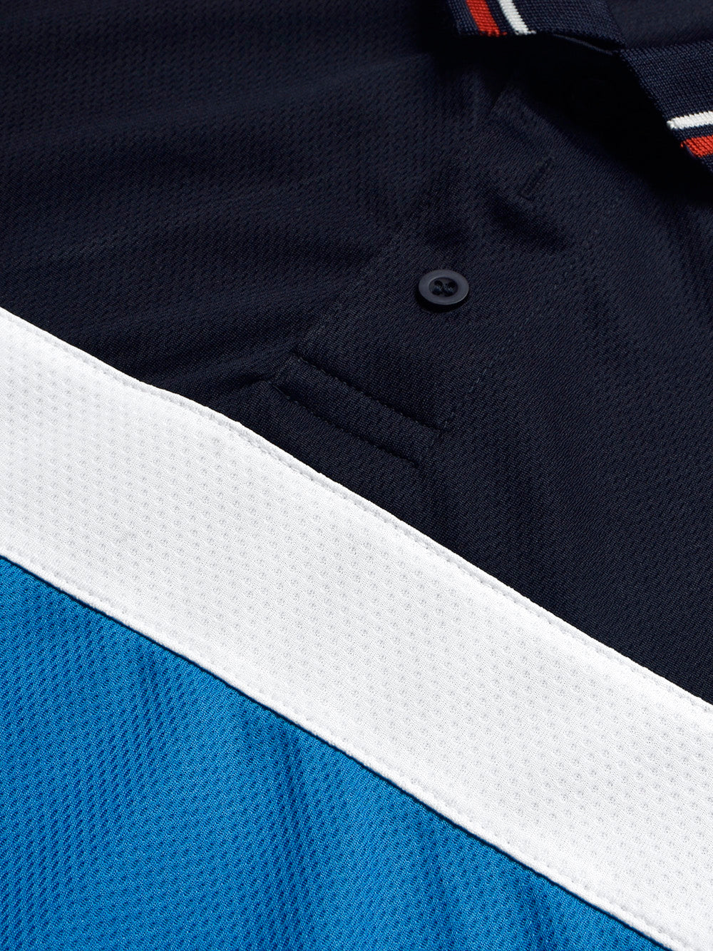 LV Summer Dry Fit Polo Shirt For Men-Navy with White & Sky Panel-BE1698/BR13913