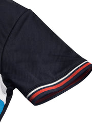 LV Summer Dry Fit Polo Shirt For Men-Navy with White & Sky Panel-BE1698/BR13913