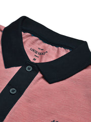 LV Summer Polo Shirt For Men-Dark Pink Melange & Dark Navy-BE857/BR13095