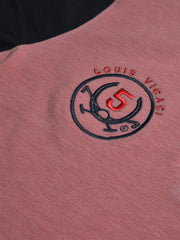 LV Summer Polo Shirt For Men-Dark Pink Melange & Dark Navy-BE857/BR13095