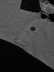 LV Summer Polo Shirt For Men-Grey Melange with Black-BE796/BE13038