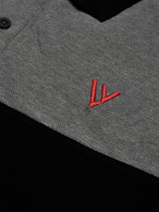LV Summer Polo Shirt For Men-Grey Melange with Black-BE796/BE13038