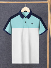 LV Summer Polo Shirt For Men-Light Cyan Green & White-BE771/BR13018