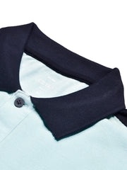 LV Summer Polo Shirt For Men-Light Cyan Green & White-BE771/BR13018