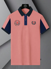 LV Summer Polo Shirt For Men-Light Peach & Blue-BE3377/BR15825