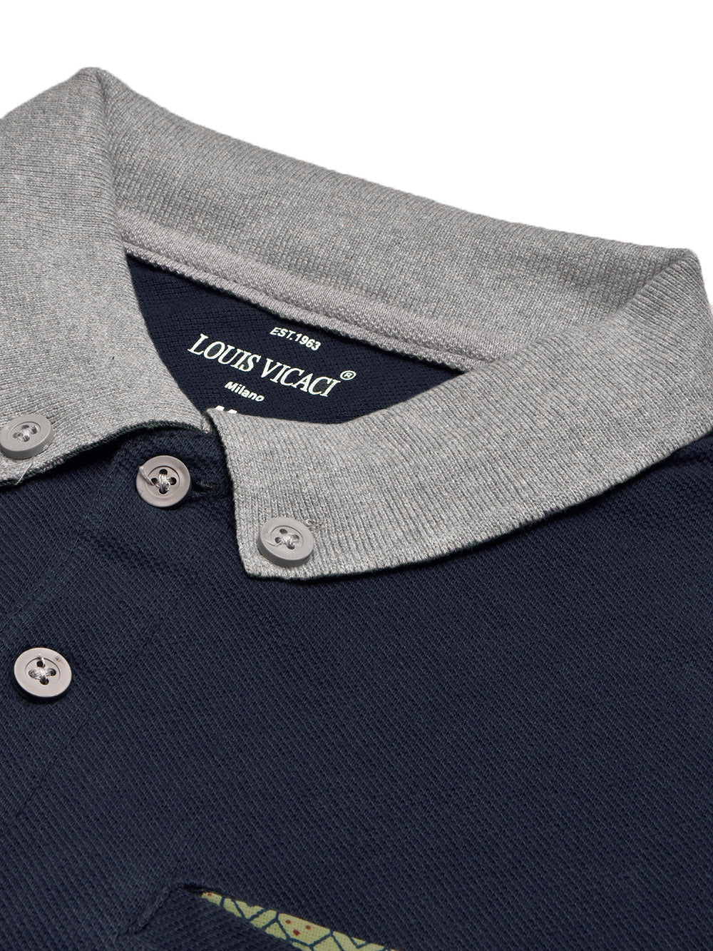 LV Summer Polo Shirt For Men-Navy & White-BE803/BR13044