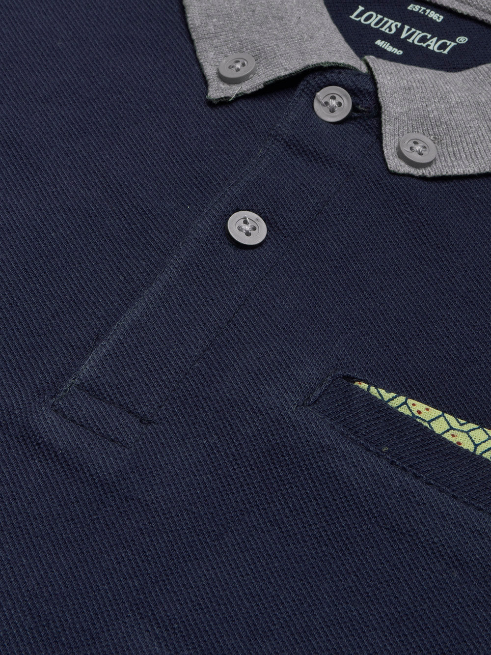 LV Summer Polo Shirt For Men-Navy & White-BE803/BR13044