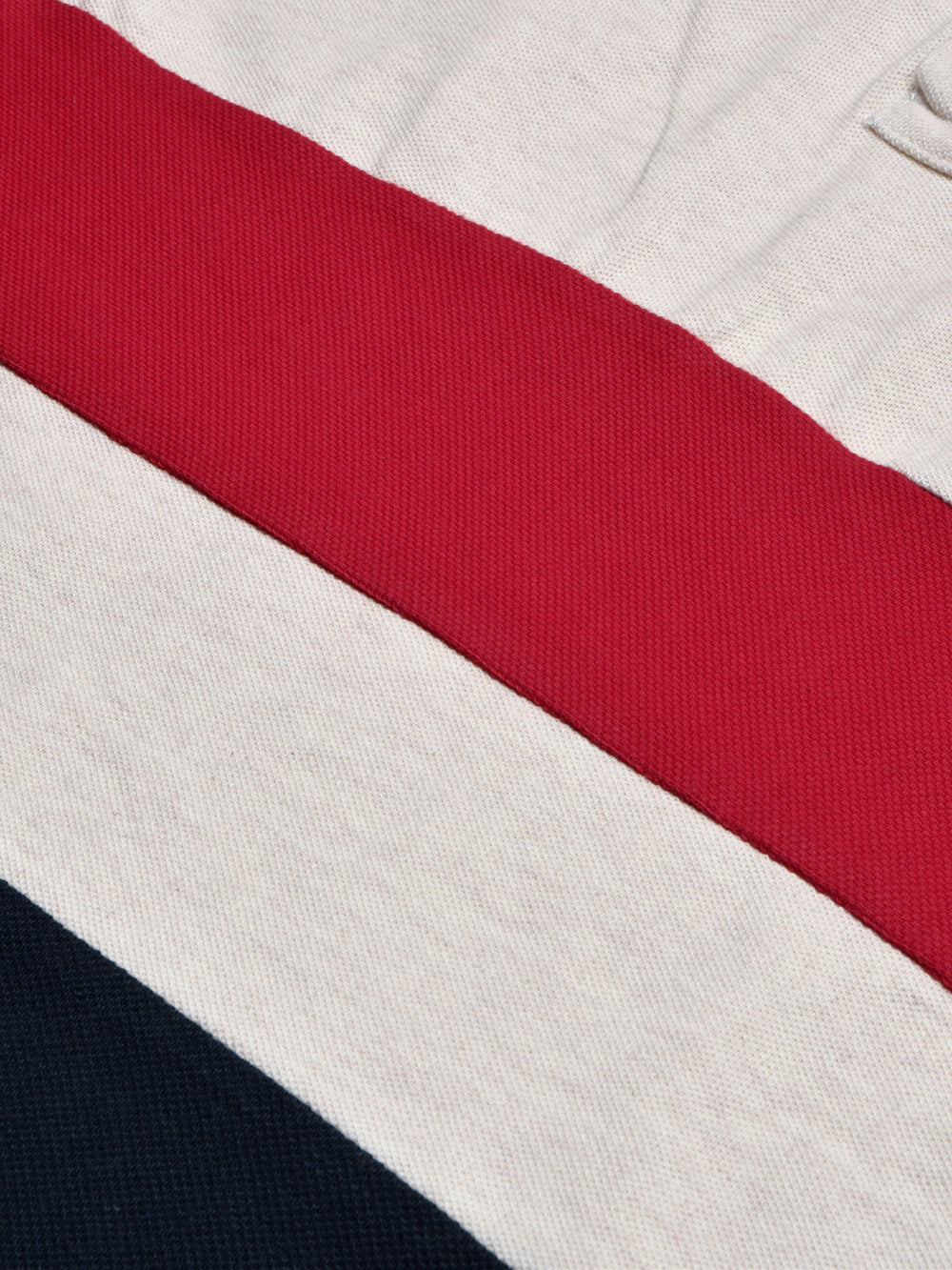 LV Summer Polo Shirt For Men-Off White Melange with Navy & Red Panel-BE870/BR13109