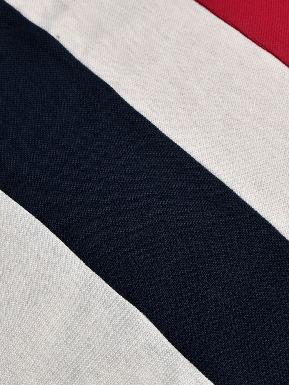 LV Summer Polo Shirt For Men-Off White Melange with Navy & Red Panel-BE870/BR13109