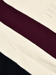 LV Summer Polo Shirt For Men-Off White with Indigo & Navy Panel-BE868/BR13108